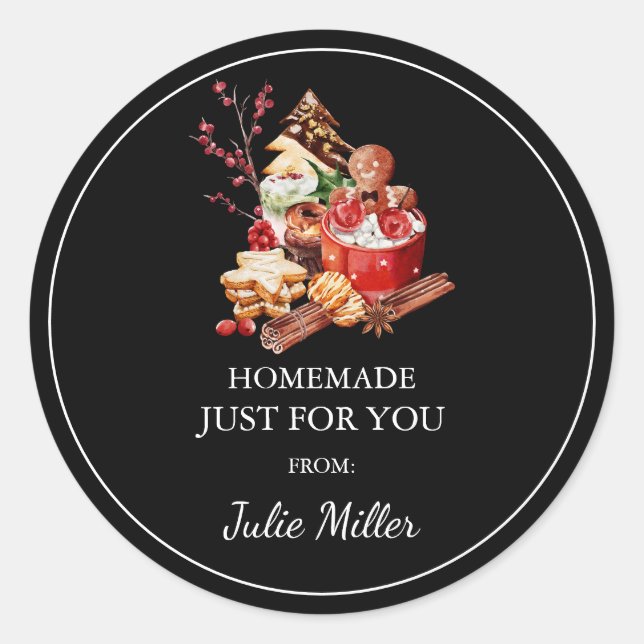 Homemade just for you christmas treats label (Front)