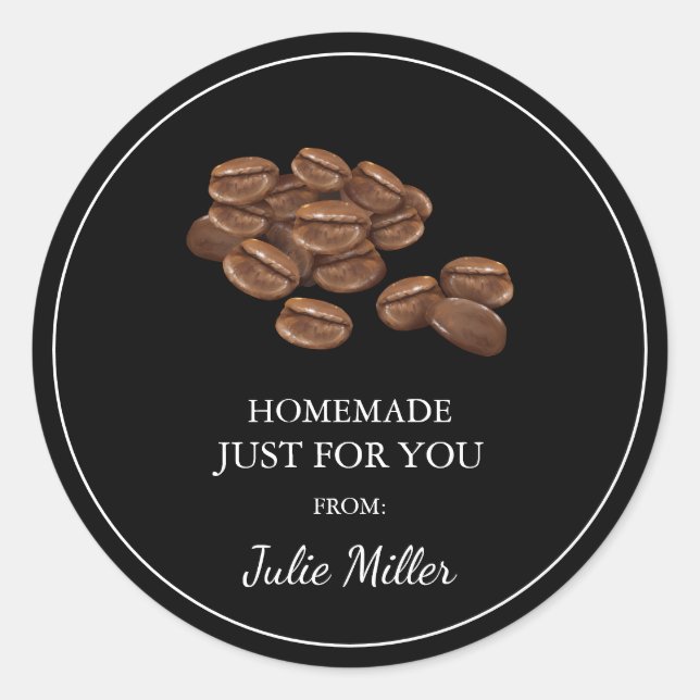 Homemade just for you coffee label (Front)