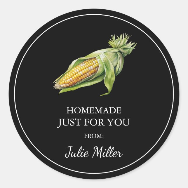 Homemade just for you corn label (Front)