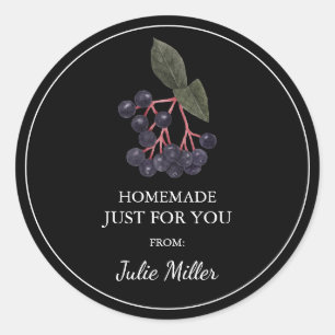 Homemade just for you elderberry label