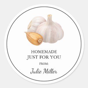 Homemade just for you garlic label