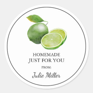 Homemade just for you lime label