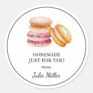 Homemade just for you macarons label