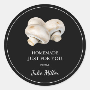 Homemade just for you mushroom label