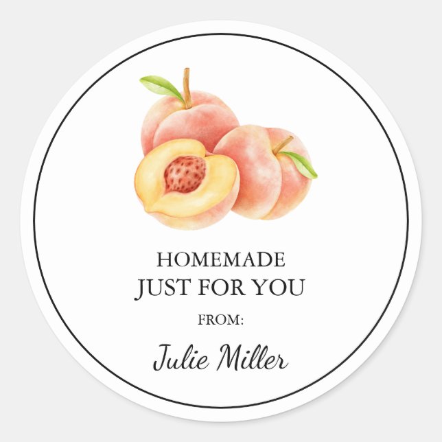 Homemade just for you peach label (Front)
