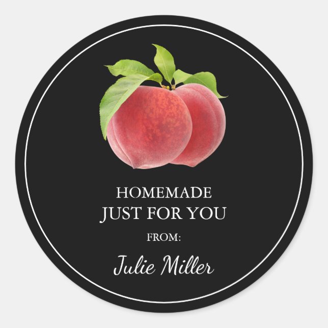 Homemade just for you peach label (Front)