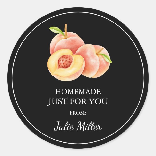 Homemade just for you peach label (Front)