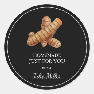 Homemade just for you turmeric label