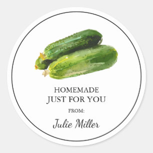 Homemade just for you zucchini label
