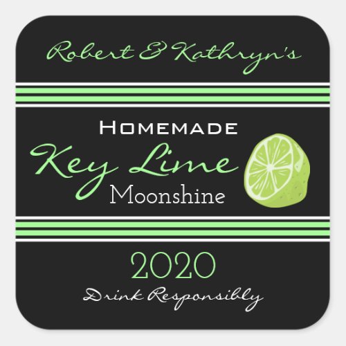 Homemade Key Lime Moonshine Personalized Square Sticker