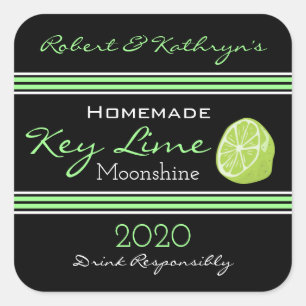 Homemade Key Lime Moonshine Personalized Square Sticker