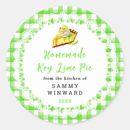 Homemade Key Lime Pie Label