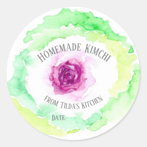 Homemade Kimchi Cabbage Canning Jar Label