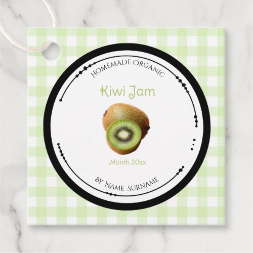 Homemade Kiwi Jam Label With Ingredients