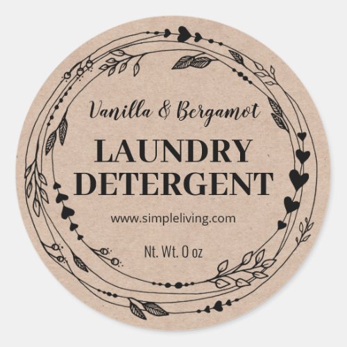 Homemade Kraft Scented Laundry Detergent Labels