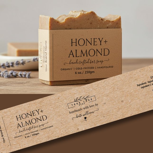 Homemade Kraft Soap Label Belly band with logo (Creator Uploaded)