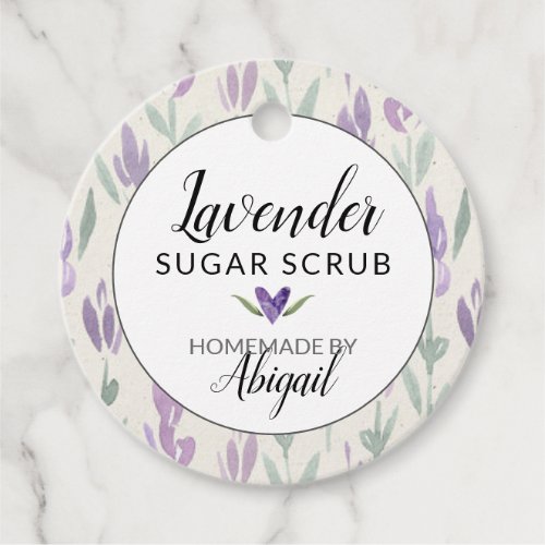 Homemade Lavender Bath Salts or Sugar Scrub Favor Tags