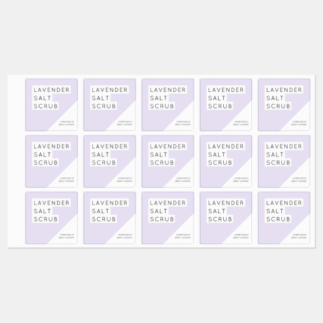 Homemade Lavender Salt Scrub Labels (Sheet)