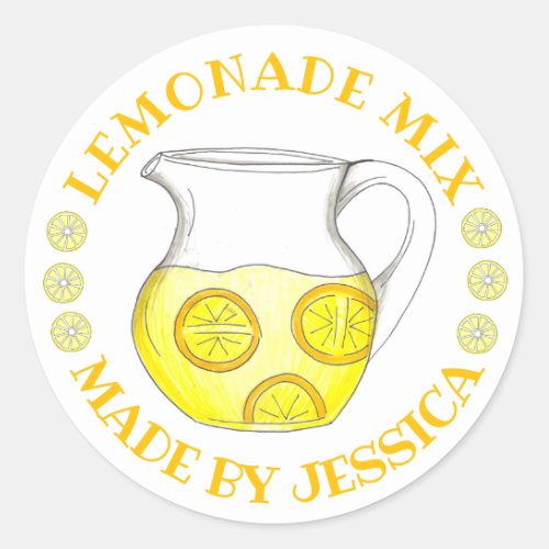 Homemade Lemon Ade Lemonade Mix Made By Classic Round Sticker