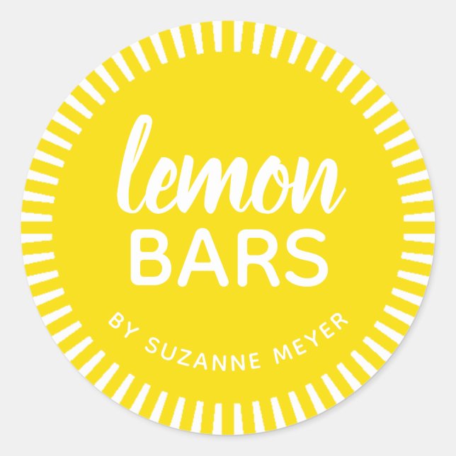 Homemade Lemon Bars Personalized Label (Front)