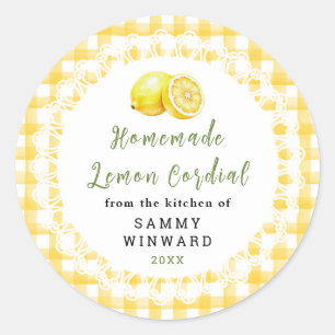 Homemade Lemon Cordial Bottle Label