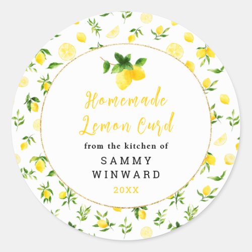 Homemade Lemon Curd Canning Label