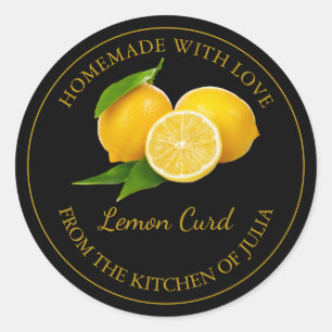 Homemade Lemon Curd Label   Black