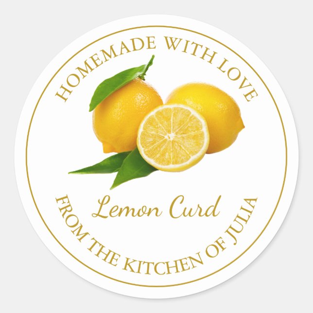 Homemade Lemon Curd Label | White (Front)