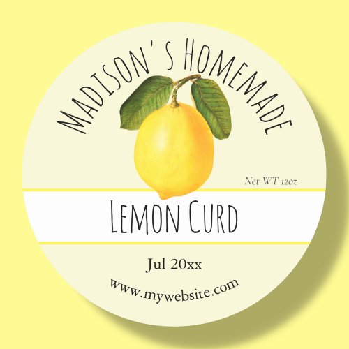 Homemade Lemon Curd Labels