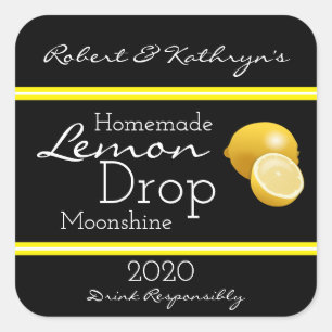 Homemade Lemon Drop Moonshine Personalized Square Sticker