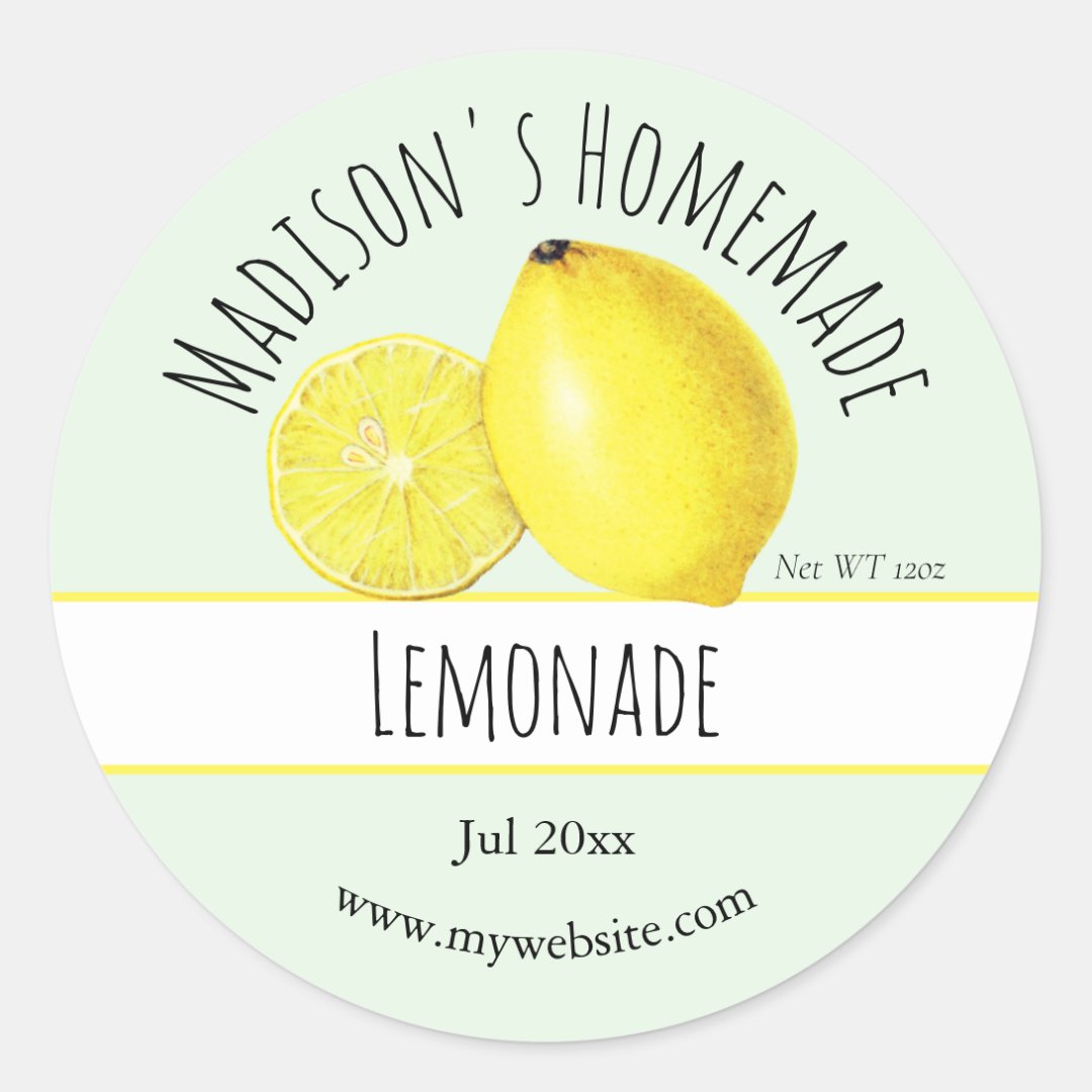 Homemade Lemonade Labels | Zazzle