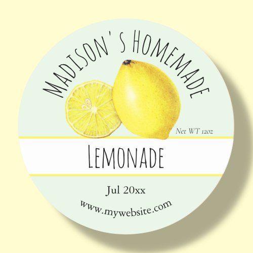 Homemade Lemonade Labels