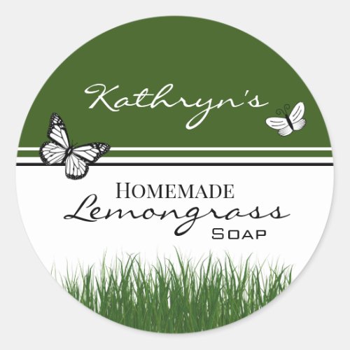 Homemade Lemongrass Soap Personalized Classic Round Sticker