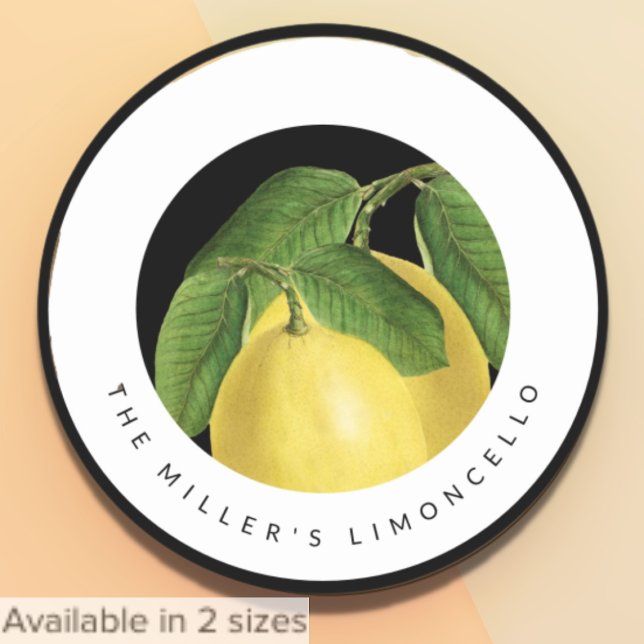 Homemade Limencello | Black & White Modern Text Classic Round Sticker (Creator Uploaded)