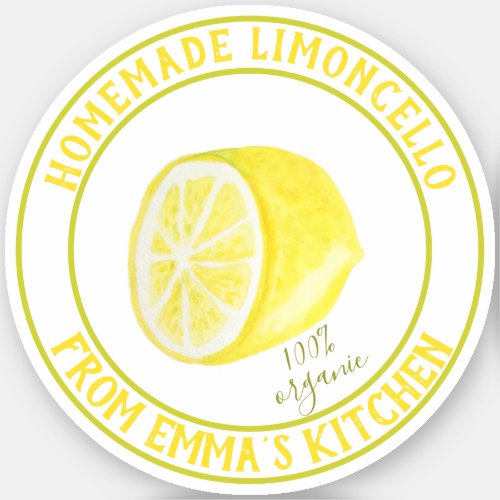 Homemade Limoncello _ 100 Organic _ Waterproof Sticker