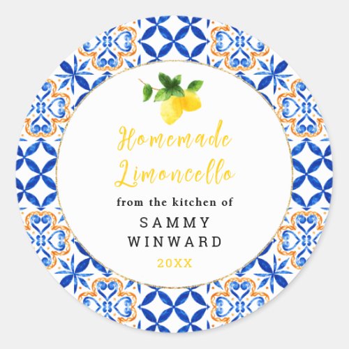 Homemade Limoncello Canning Label