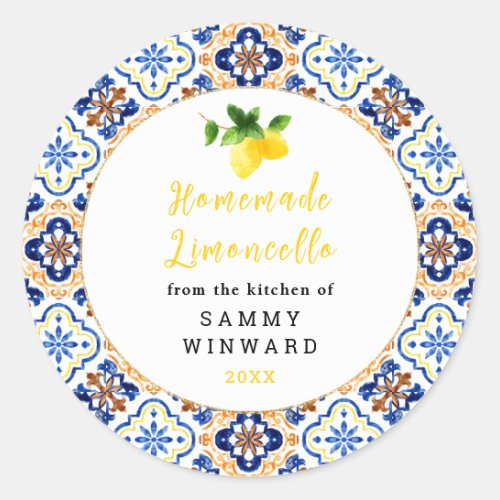 Homemade Limoncello Canning Label