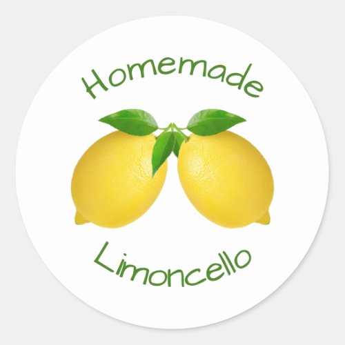 Homemade Limoncello Classic Round Sticker
