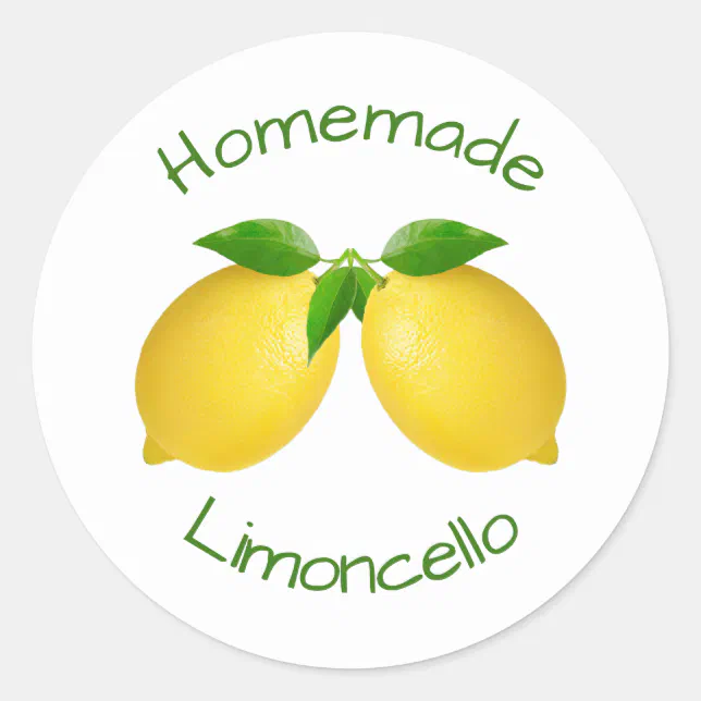 Homemade Limoncello Classic Round Sticker Zazzle