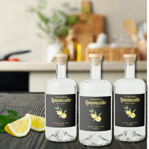 Homemade Limoncello Lemon Liqueur Liquor Bottle Label