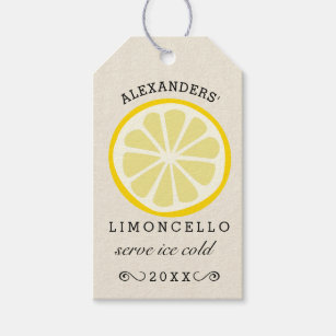 Homemade Limoncello Lemon Slice Gift Tags