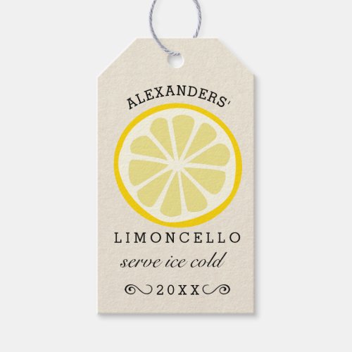 Homemade Limoncello Lemon Slice Gift Tags