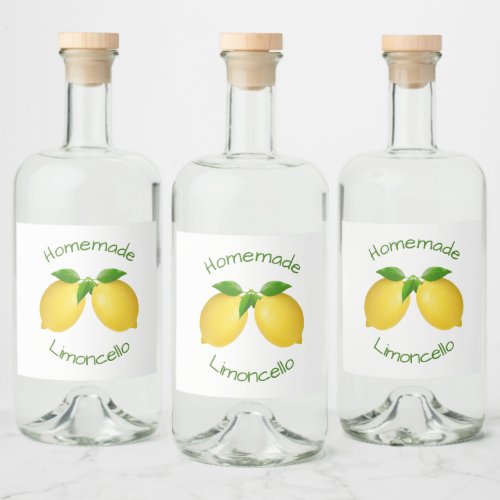 Homemade Limoncello Liquor Bottle Label