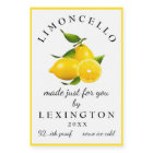 Homemade Limoncello Meyer Lemons Bottle Label |