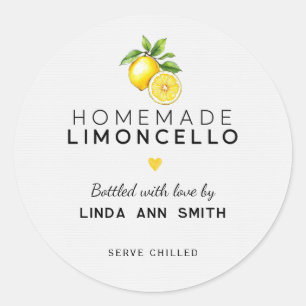 Homemade Limoncello Personalized Bottled Classic Round Sticker