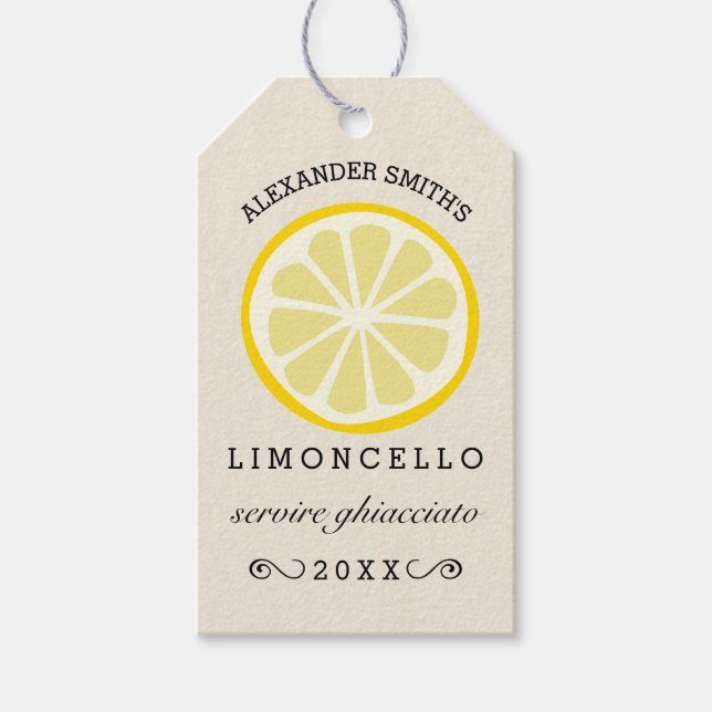 Homemade Limoncello Tag | Bottle (Front)