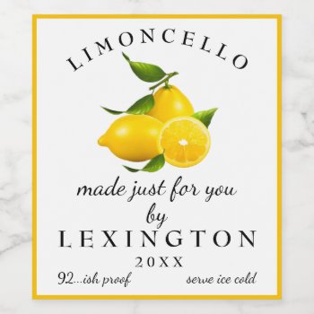 Homemade Limoncello Tall Bottle Label | by hungaricanprincess at Zazzle