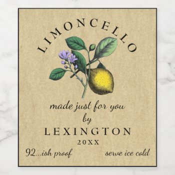 Homemade Limoncello Vintage Lemon Label | by hungaricanprincess at Zazzle