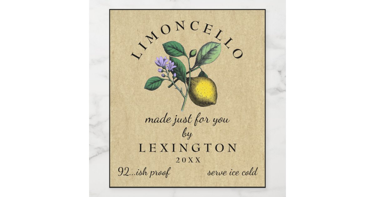 Homemade Limoncello Vintage Lemon Label Zazzle Com