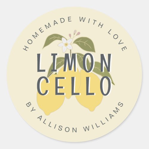 Homemade Limoncello Vintage Lemons Label